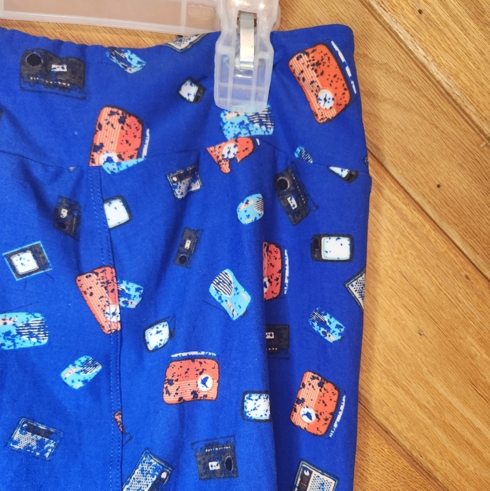 Lularoe blue retro electronics Womens leggings One size